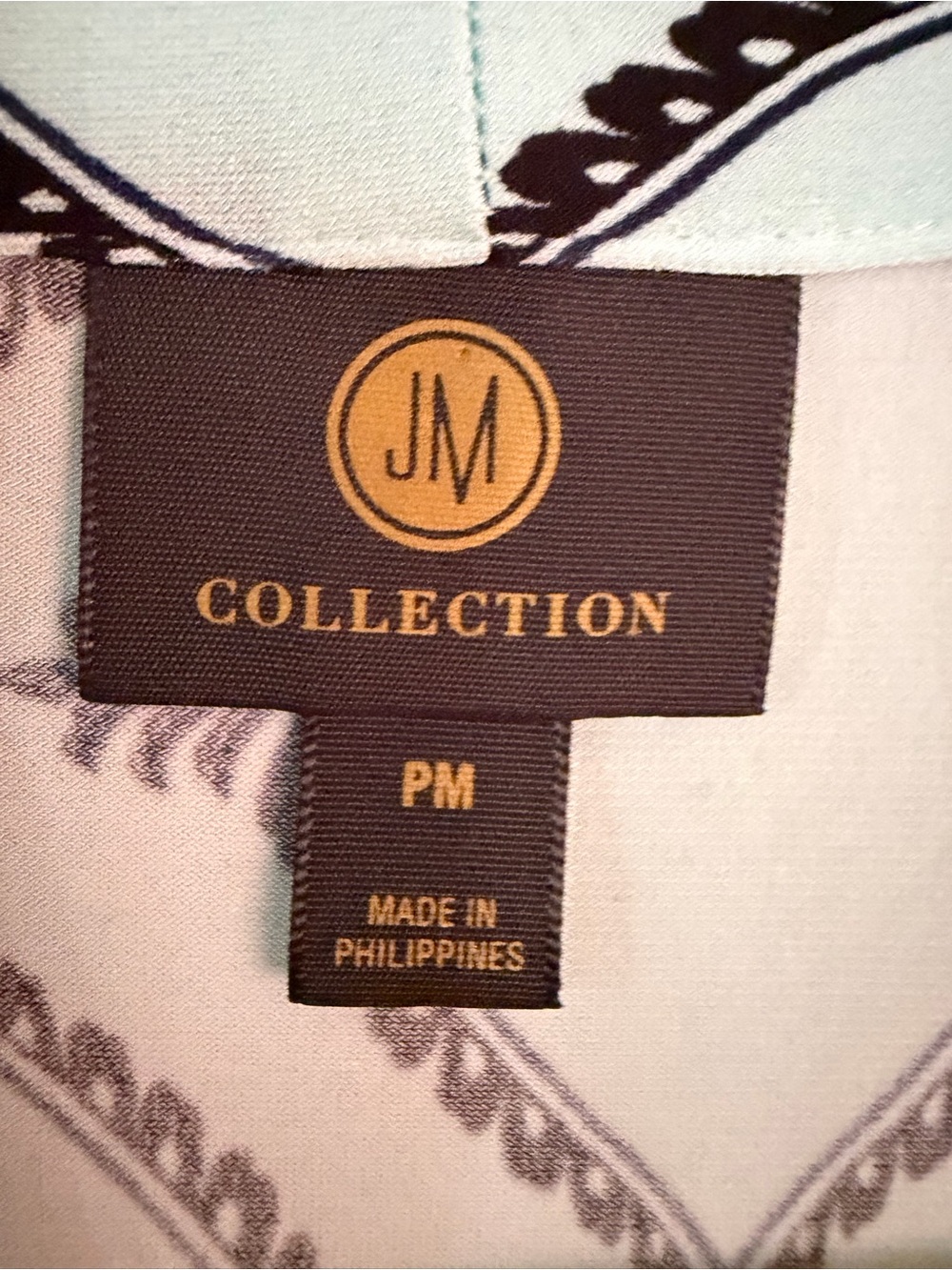 NWOT JM Collection Printed 3/4 Sleeve V-Neck Knit Top PM Medium Petite - Picture 5 of 6